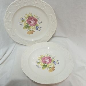 Vintage Washington Comonial June Rose Plates, Made In U S A,  Set Of 4